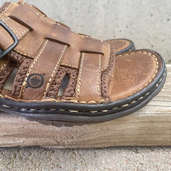 VINTAGE BORN GILA STYLE WOMEN'S SIZE 6 BROWN LEATHER STRAP COMFORT SANDALS - Picture 4 of 15